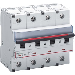 Interruttore magnetotermico 4 poli curva C 125A 25kA protezione linee elettriche civile industriale