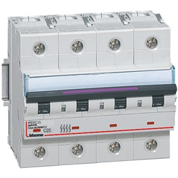 Interruttore magnetotermico 4 poli curva C 25A 50kA protezione impianti elettrici residenziali e industriali