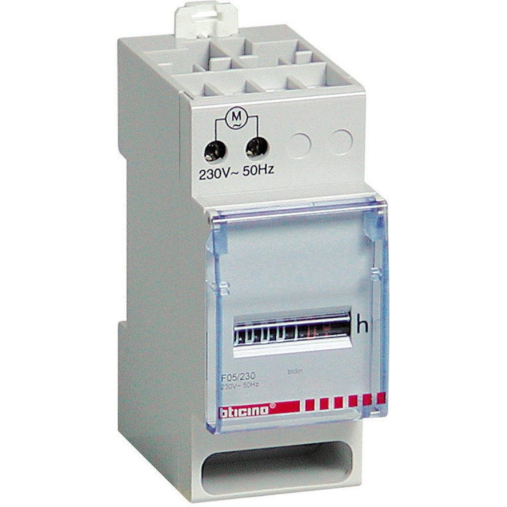 Contaore elettrico 5+2 cifre 230V montaggio su guida DIN per impianti e macchinari