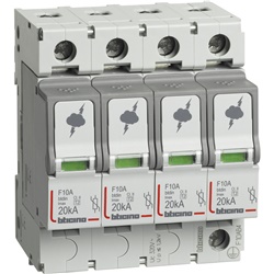 Limitatore sovratensione SPD T2 20kA 4 poli per impianti elettrici TN-S industriali e domestici