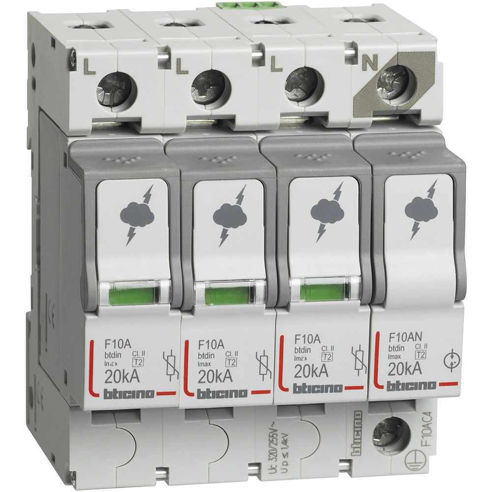 SPD T2 20KA 3P+N limitatore sovratensioni con segnalazione per impianti elettrici