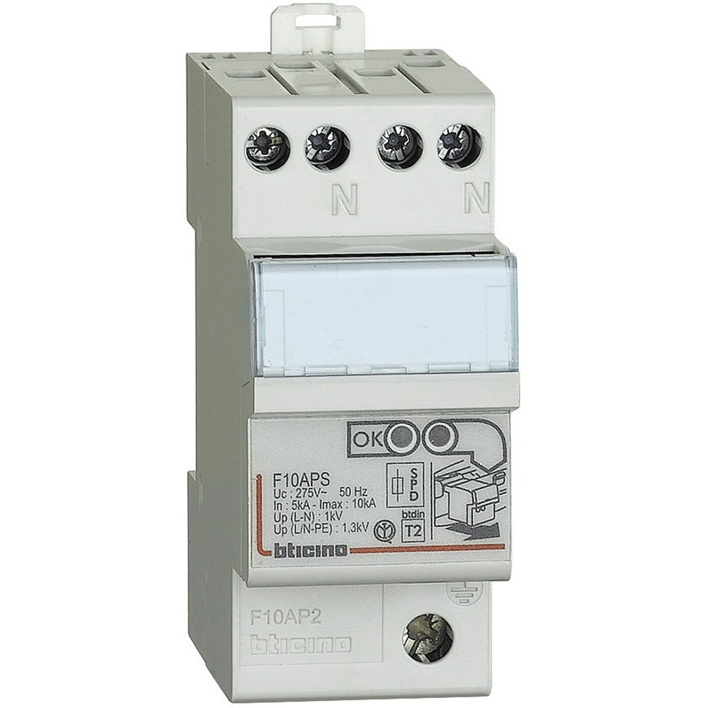 Limitatore sovratensioni autoprotetto 2 poli 10kA per impianti elettrici TT residenziali e industriali