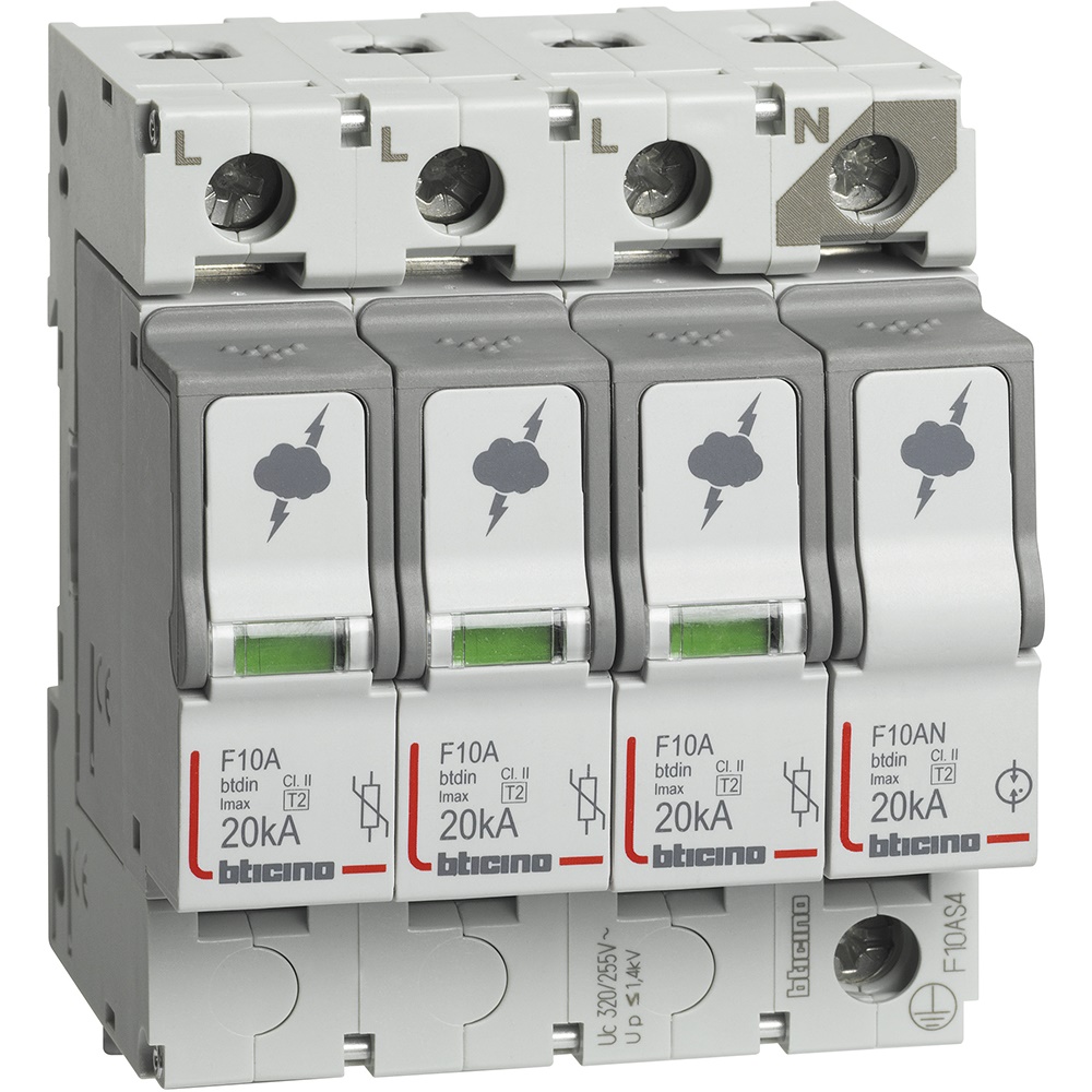 Limitatore sovratensione SPD T2 20KA 3P+N protezione impianti elettrici residenziali industriali