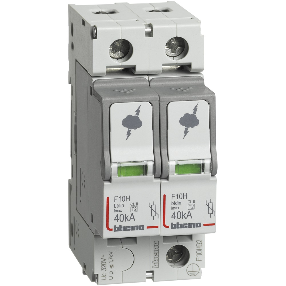 Limitatore sovratensioni SPD T2 40kA 2 poli protezione impianti elettrici residenziali e commerciali