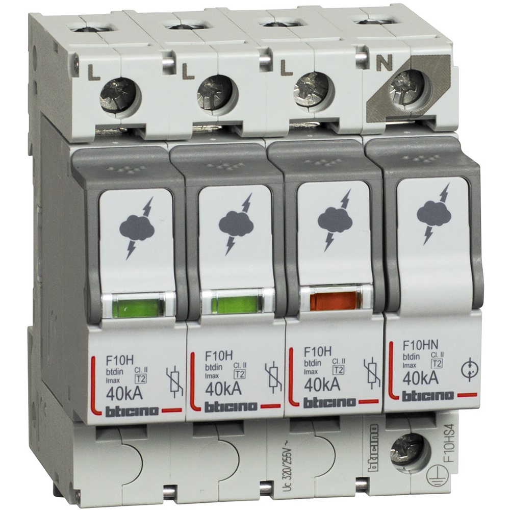 Limitatore sovratensioni SPD T2 40kA 3P+N protezione impianti elettrici TT residenziali industriali
