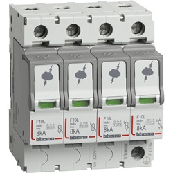 Limitatore sovratensioni SPD T1+T2 8kA 4 poli protezione impianti TN-S residenziale industriale