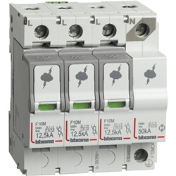 Limitatore sovratensioni SPD T1+T2 12,5kA 3P+N con contatto ausiliario per impianti elettrici residenziali e commerciali