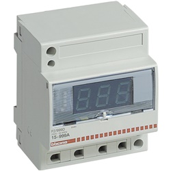 Voltometro amperometro digitale modulare 4 moduli guida DIN35 per impianti elettrici industriali e civili