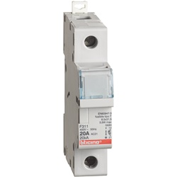 Portafusibile sezionabile 1P 20A 400V per fusibili tipo T montaggio su guida DIN