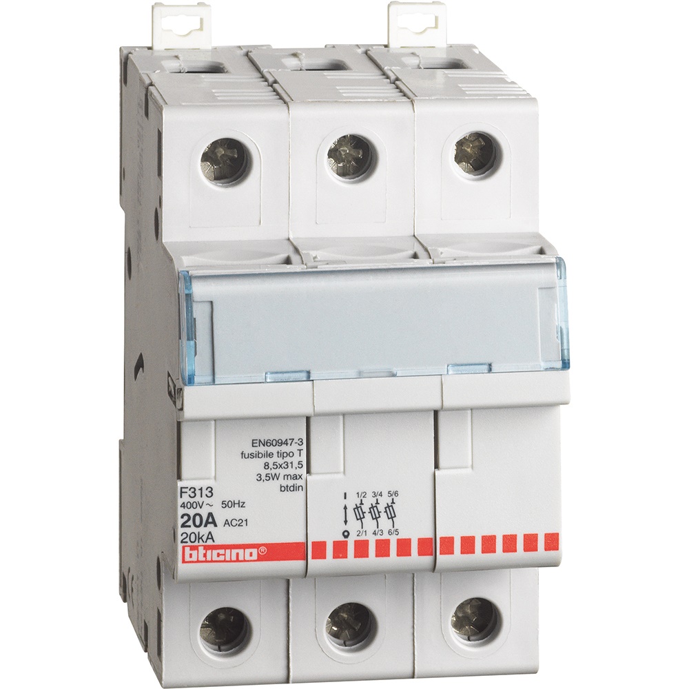 Portafusibile sezionabile 3 poli 20A 400V per impianti elettrici industriali