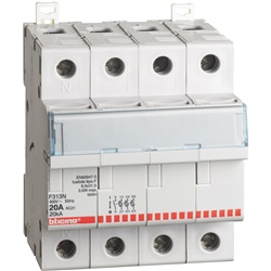 Portafusibile sezionabile 3P+N 20A 400V fusibili tipo T 4 moduli impianti elettrici