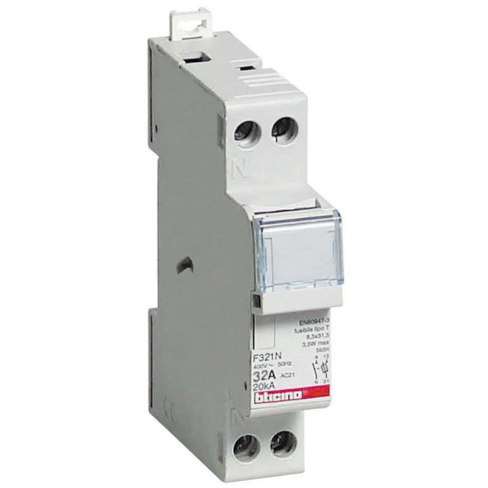 Portafusibile sezionabile 1P+N 32A 500V per impianti elettrici residenziali e industriali montaggio su guida DIN