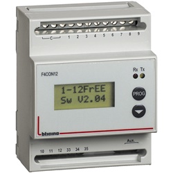 Concentratore impulsi 12 ingressi Modbus RS485 per contatori energia gas acqua montaggio DIN35 display LCD