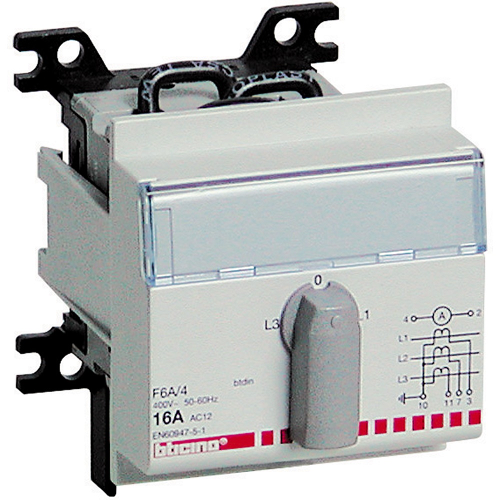 Commutatore amperometrico 4 posizioni 16A 400V 50-60Hz per controllo circuiti elettrici industriali e civili