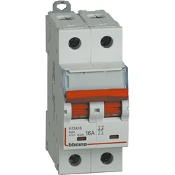 Sezionatore comandabile bipolare 16A 2 poli 2 moduli per impianti elettrici industriali e civili