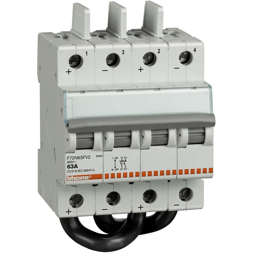 Sezionatore modulare 32A 600VDC per impianti fotovoltaici DC21B sicurezza quadri elettrici