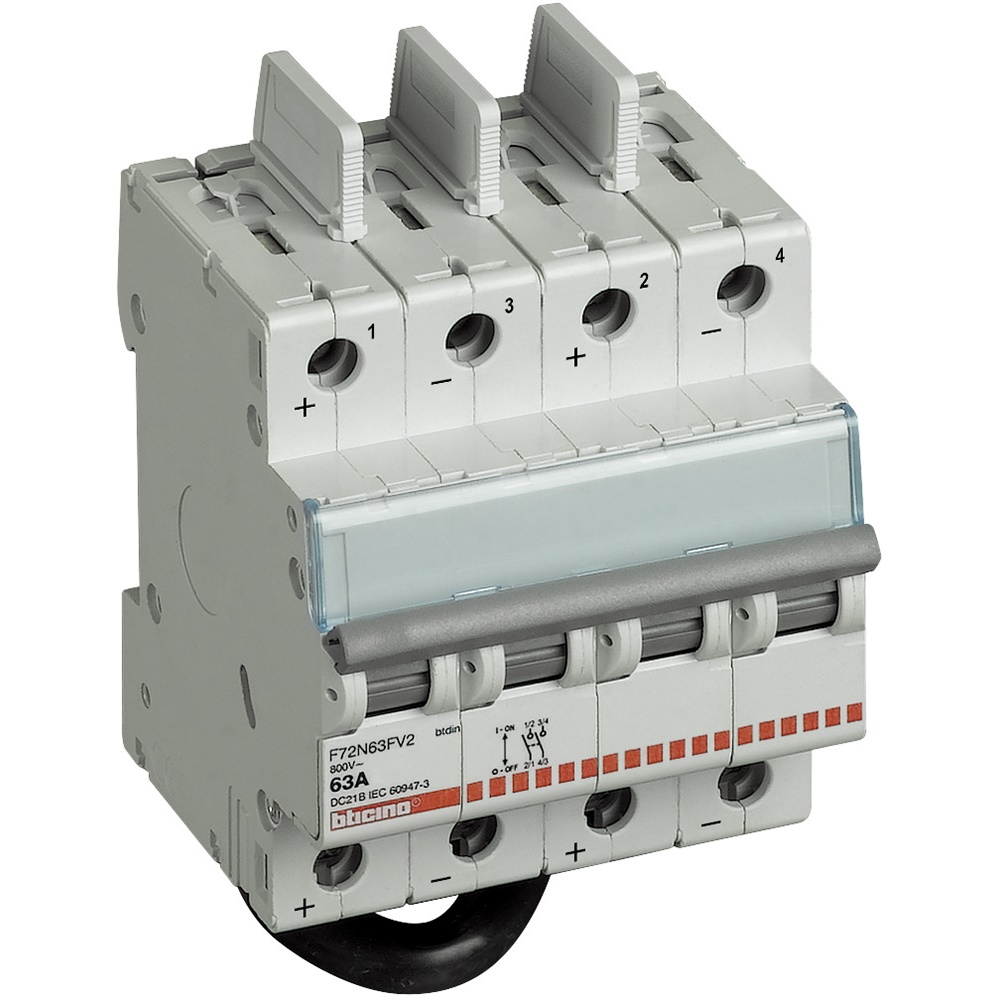 Sezionatore modulare 63A 800VDC per impianti fotovoltaici e sistemi accumulo