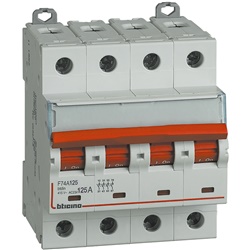 Sezionatore comandabile 4 poli 125A 6 moduli per impianti elettrici industriali e civili