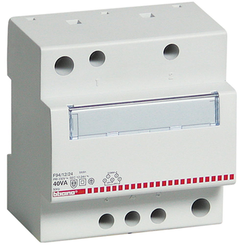Trasformatore sicurezza monofase 230V 12/24V 25VA montaggio DIN impianti elettrici