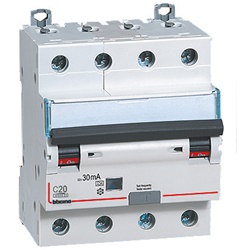 Interruttore magnetotermico differenziale tipo A 4 poli 20A 4,5kA 30mA per protezione impianti elettrici