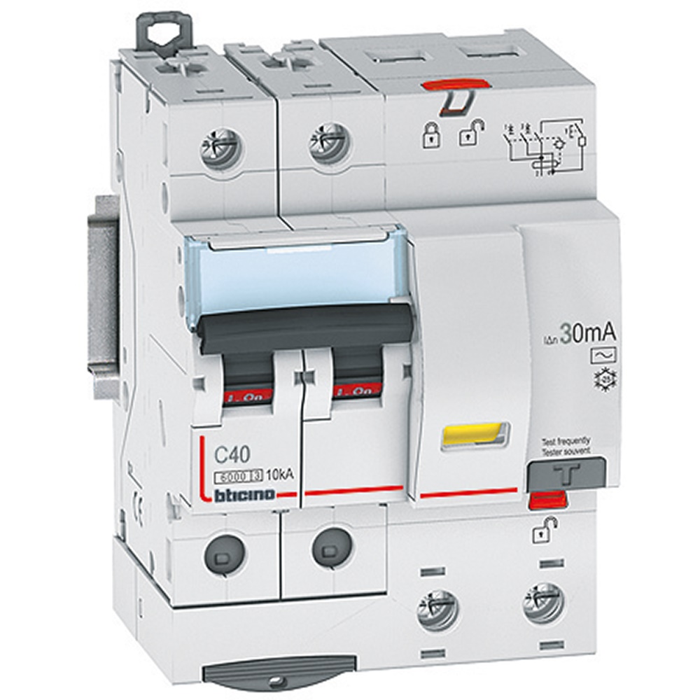 Interruttore magnetotermico differenziale 2P 40A 6kA 30mA tipo AC per protezione impianti elettrici