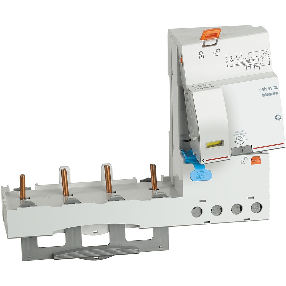 Modulo differenziale tipo A 4 poli 63A 300mA protezione impianti elettrici residenziali e industriali