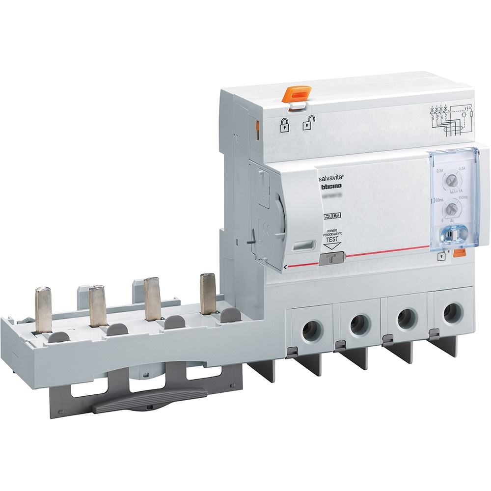 Modulo differenziale Salvavita 4 poli 125A tipo F regolabile per impianti elettrici