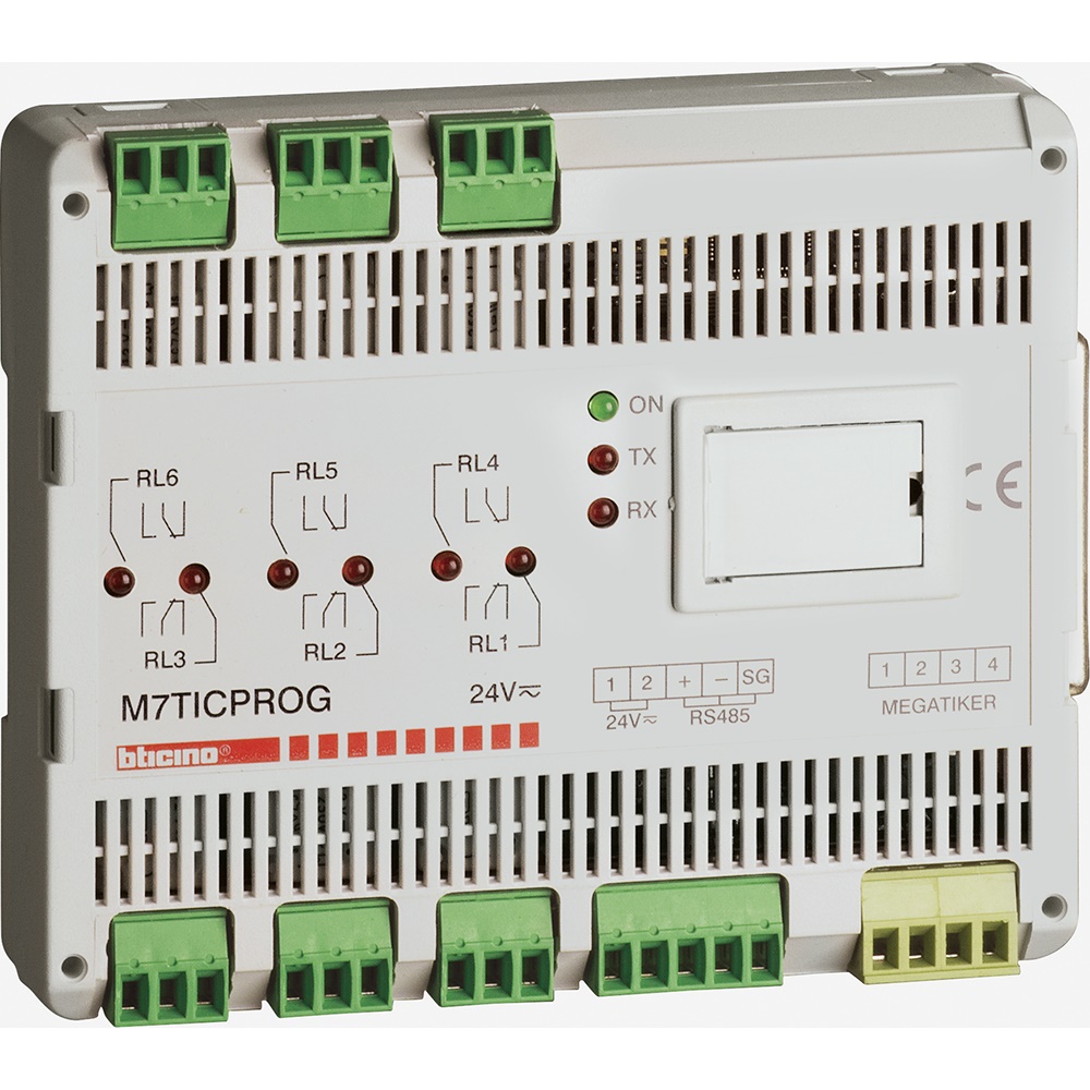 Modulo contatti programmabili 6 uscite NO/NC 230V 16A con espansione DIN per automazione industriale