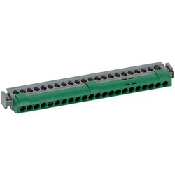 Morsettiera nuda di terra 20 poli per montaggio su guida DIN, connessioni sicure per impianti elettrici professionali