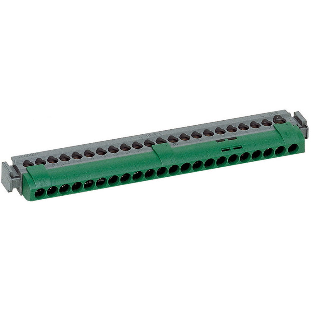 Morsettiera terra 22 poli per centralini resina Serie E215 e Linea Space montaggio su guida DIN
