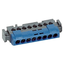 Morsettiera neutro 8 poli blu per cavi 16 mm centralini da parete Serie E215 Linea Space