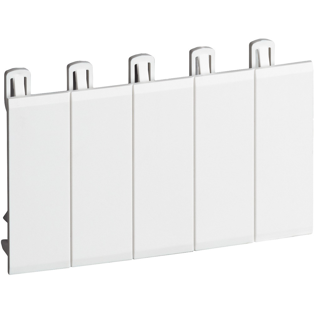 Copriforo bianco 5 moduli DIN con prefratture per installazioni elettriche ordinarie