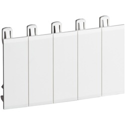 Copriforo bianco 5 moduli DIN con prefratture per installazioni elettriche ordinarie