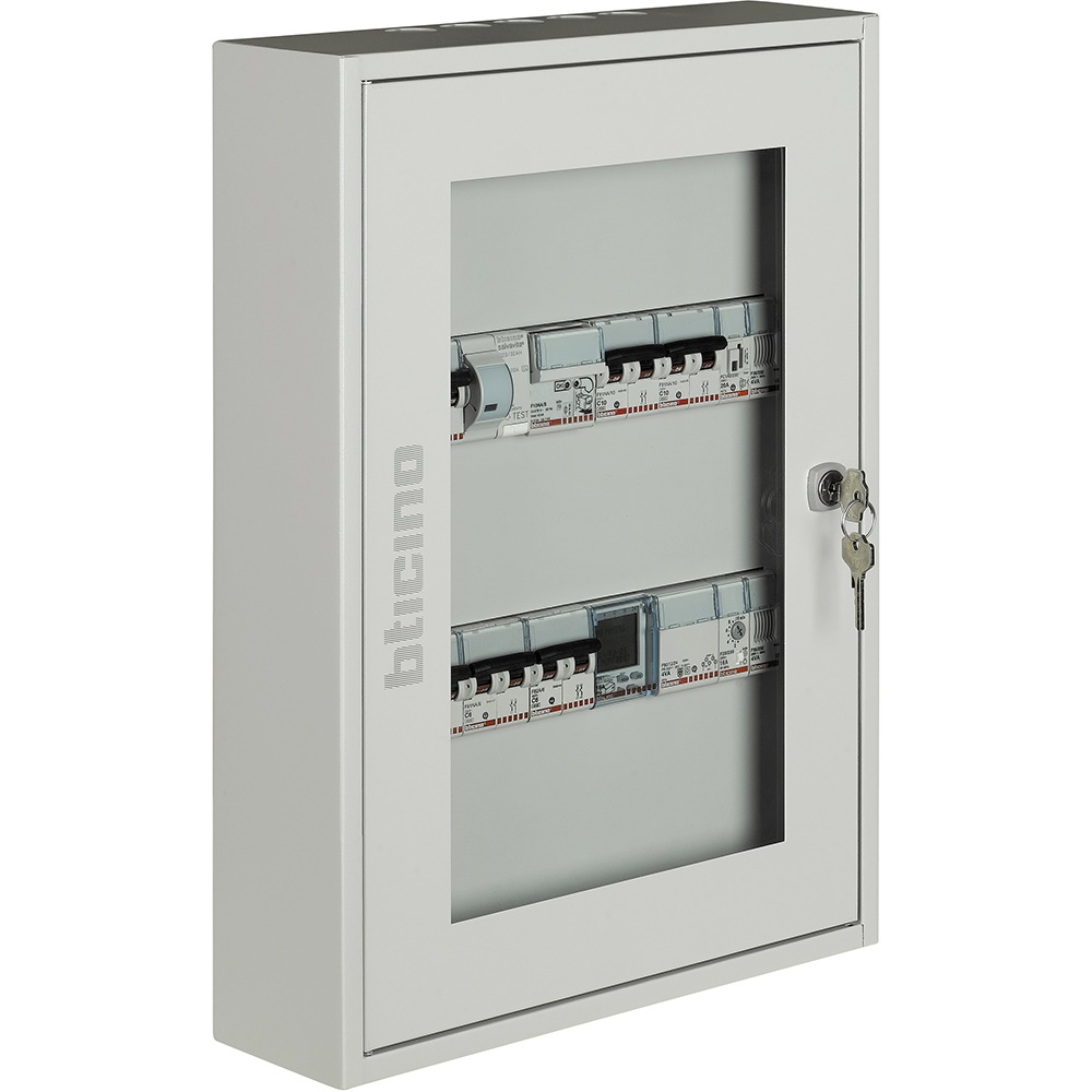 Quadro da parete lamiera 24 moduli DIN portello cristallo protezione impianti elettrici residenziali industriali