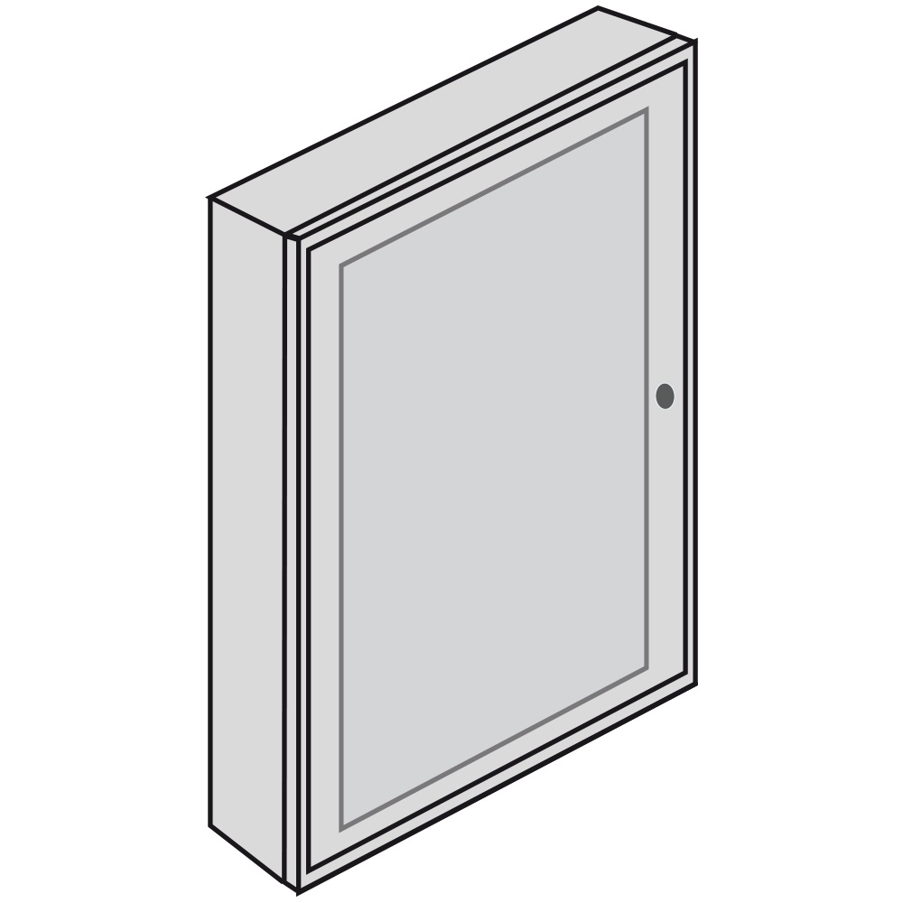 Quadro da parete lamiera 36 moduli DIN verniciato RAL 7035 per impianti elettrici industriali e civili