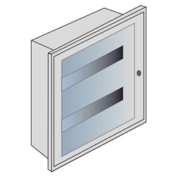 Quadro da incasso lamiera 24 moduli DIN portello cristallo installazione elettrica interna