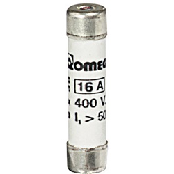 Fusibile cartuccia Fusicolor T1 9x36mm 16A con segnalatore fusione per protezione circuiti elettrici