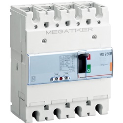 Interruttore magnetotermico 3P+N 250A 25kA protezione impianti elettrici residenziali industriali