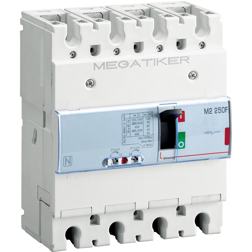 Magnetotermico MEGATIKER M2 250F 3P+N/2 250A 36kA protezione impianti elettrici
