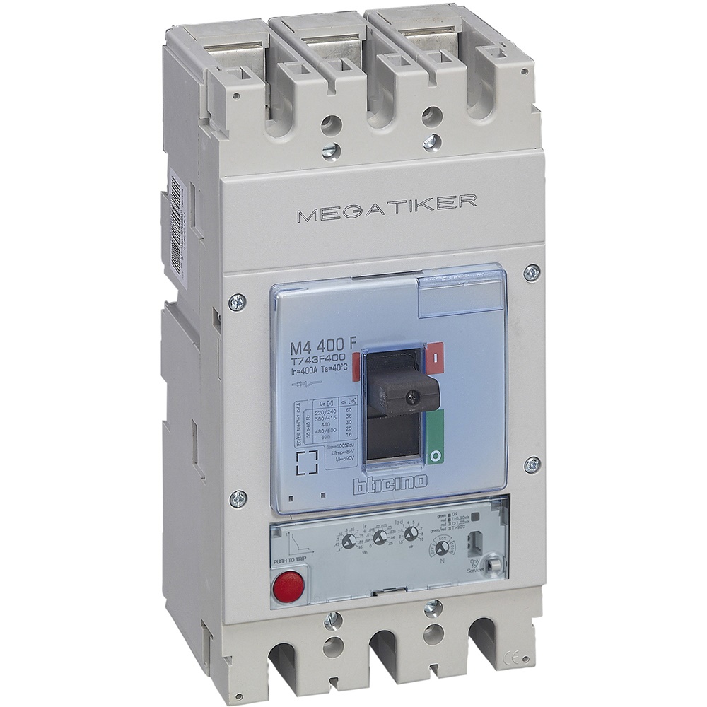 Interruttore scatolato Megatiker M4 S1 3P 400A 36kA elettronico per uso industriale