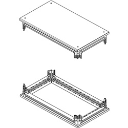 Base testa pannello aperto 350x600mm per armadi HDX, kit base con pannelli passacavi, supporto stabile per impianti elettrici