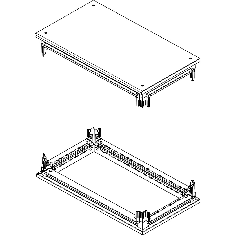 Base testa pannelli ciechi 350x600mm MAS HDX per impianti elettrici robusti e sicuri