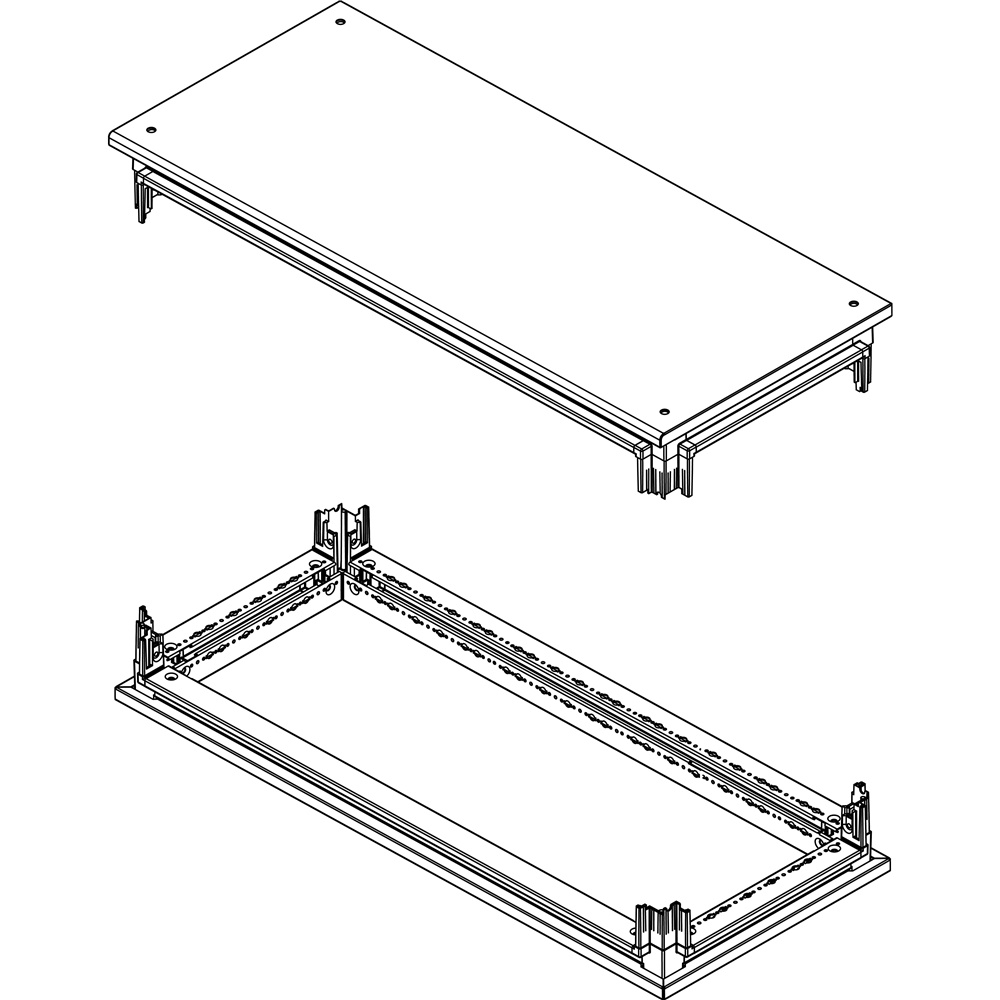 Base testa pannello aperto MAS HDX 350x850mm kit base per armadi elettrici professionali