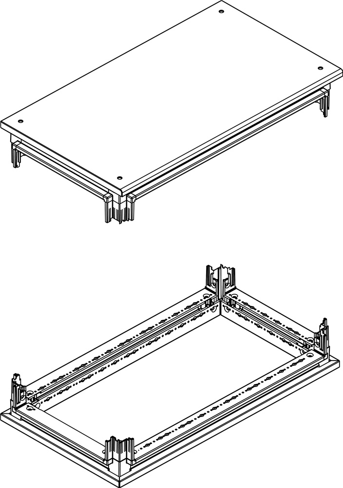 Base testa pannello aperto MAS HDX 850x600mm robusta per installazioni elettriche professionali