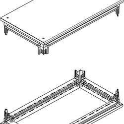 Base testa pannello aperto MAS HDX 850x600mm robusta per installazioni elettriche professionali
