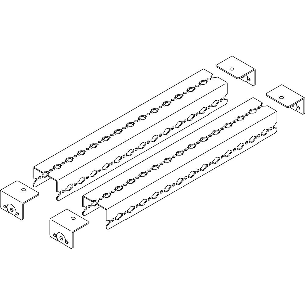 Profilato a U 350 mm materiale resistente per supporto componenti elettrici armadi HDX