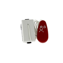 Pulsante tirante WC 1P NC antibatterico bianco con icona infermiera per chiamata assistenza bagno
