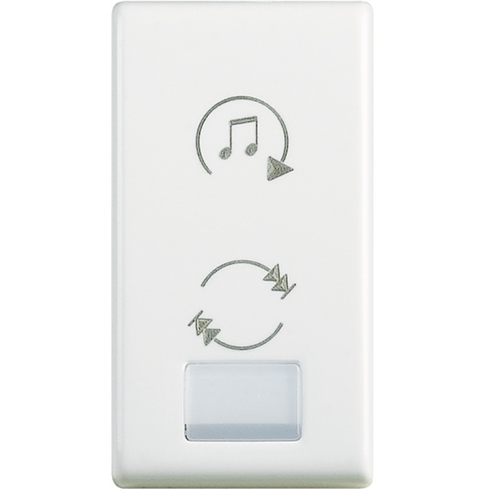 Copritasto Matix alta qualità con simbologia tattile per diffusione sonora, fissaggio semplice, per impianti elettrici controllo audio accessibile