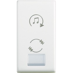 Copritasto Matix alta qualità con simbologia tattile per diffusione sonora, fissaggio semplice, per impianti elettrici controllo audio accessibile