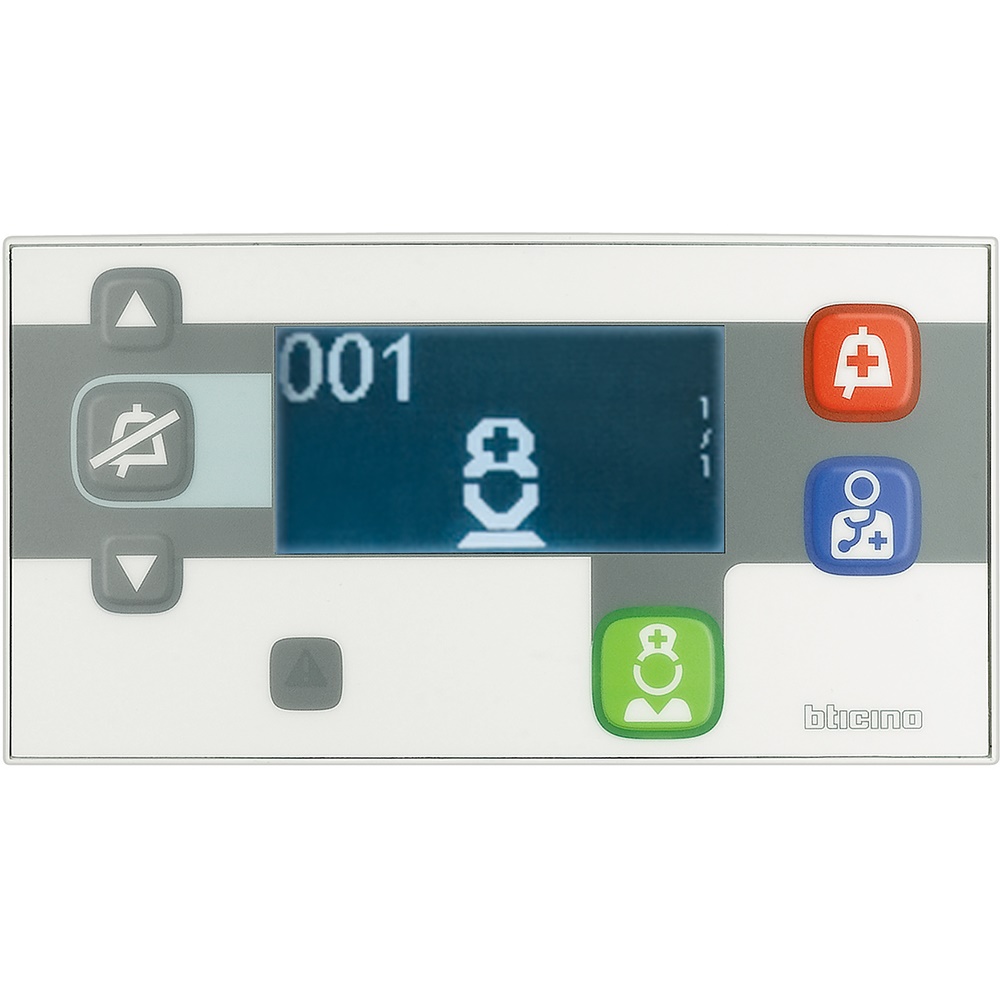 Terminale di camera avanzato con display retroilluminato e pulsanti antibatterico per comunicazione e segnalazione in ambito sanitario